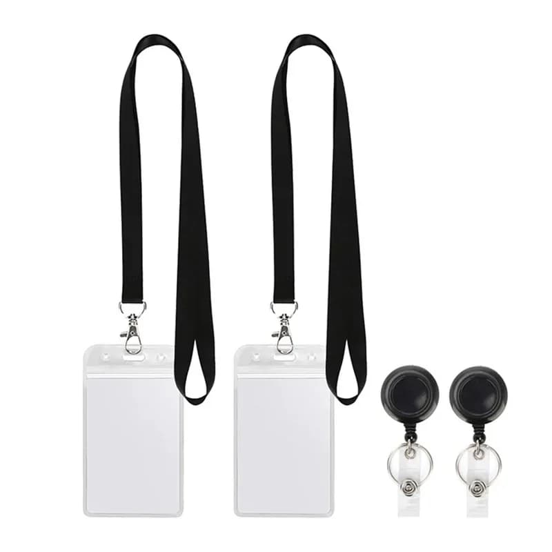 Porta biglietti da visita trasparente Portachiavi Distintivi da infermiera Set Cordino Porta carte di credito Cinghie da collo Accessori da lavoro per donna Uomo