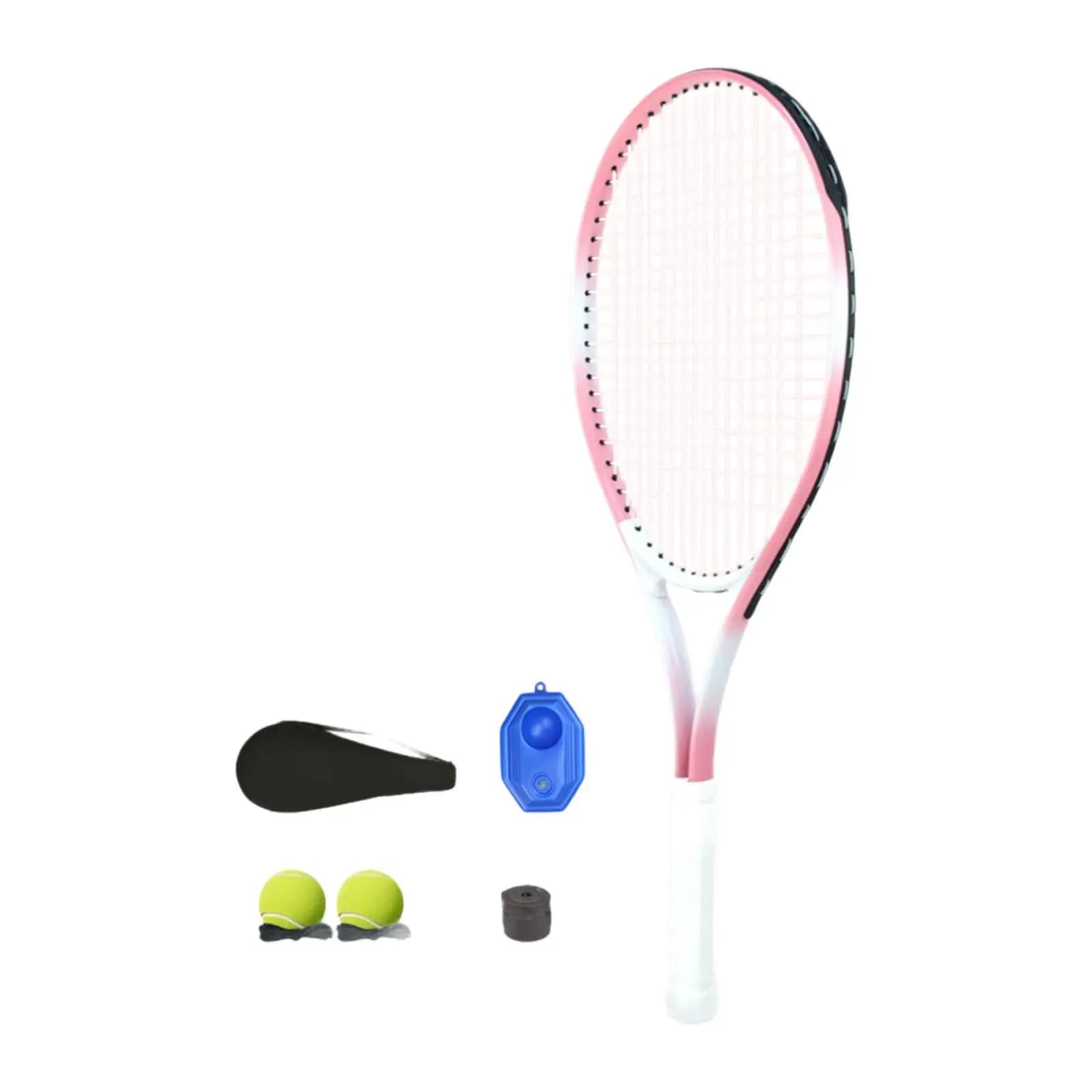 Set di racchette da tennis, attrezzatura per l'allenamento del tennis, leggera, antiurto, con palline da tennis per allenamento, per il parco giochi del cortile