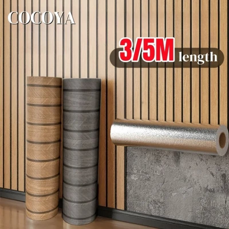 Griglia in schiuma Sfondi Adesivi murali Camera da letto Sfondo Pareti Ristrutturazione Grueso Grano di legno Peel and Stick Carta da parati Decorazioni per la casa