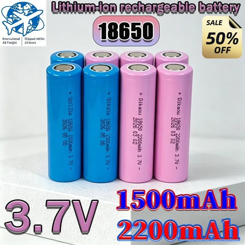 Batteria ricaricabile agli ioni di litio 18650 da 3,7 V 1500 mAh 2200 mAh, adatta per piccoli spazzolini elettrici domestici e sveglie