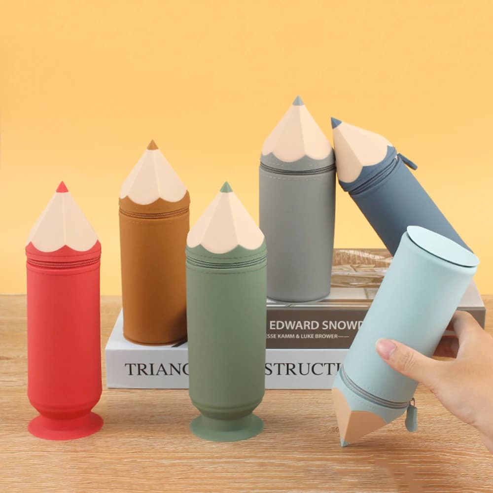 1 pz Lytwtw's New Cute Cartoon Kawaii penna in silicone ad alta capacità astuccio per matite trucco cosmetico tascabile custodia per cancelleria scolastica