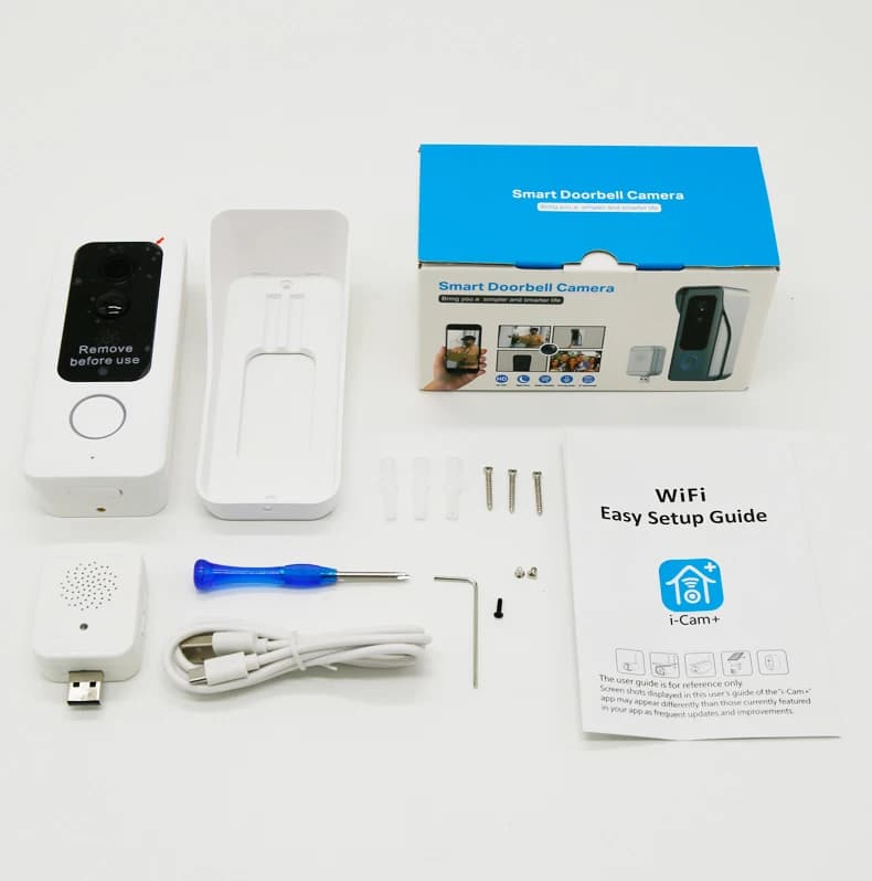 2MP 1080P i-Cam + APP Wireless WIFI Campanello Citofono grandangolare Visual Door Viewer con carillon Spioncino Visualizzatore Videocitofono