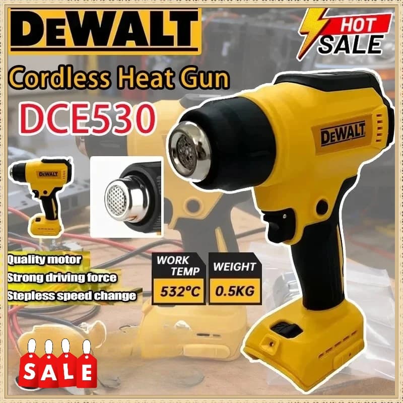 Pistola Termica Senza Fili Dewalt DCE530 Brushless 300W ad Alta Potenza per Termoretrazione, Compatibile con Batterie Dewalt