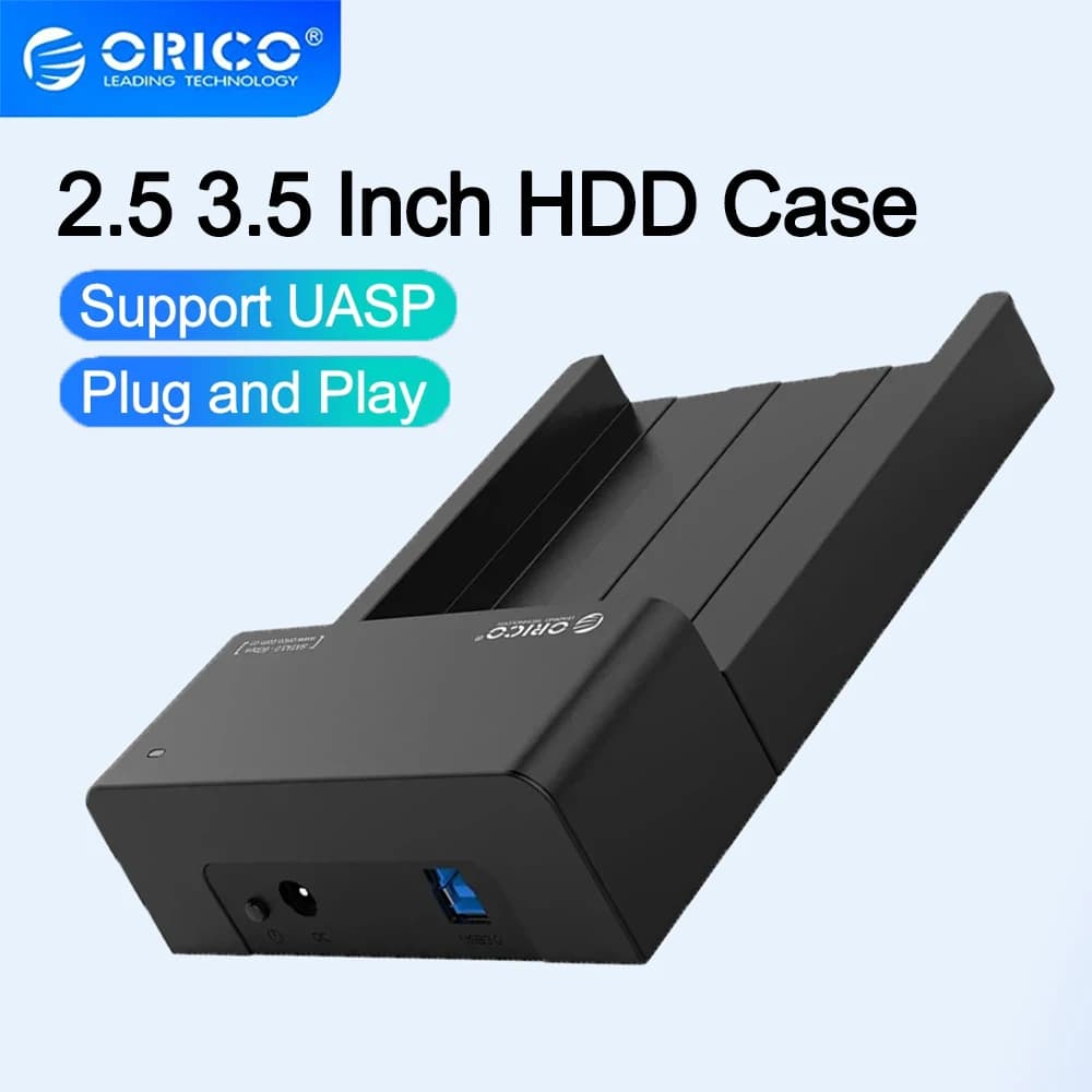 Custodia per disco rigido ORICO da 2,5 e 3,5 pollici USB 3.0 SATA 5Gbps per SSD HDD Custodia per disco rigido esterno Supporto UASP 18TB