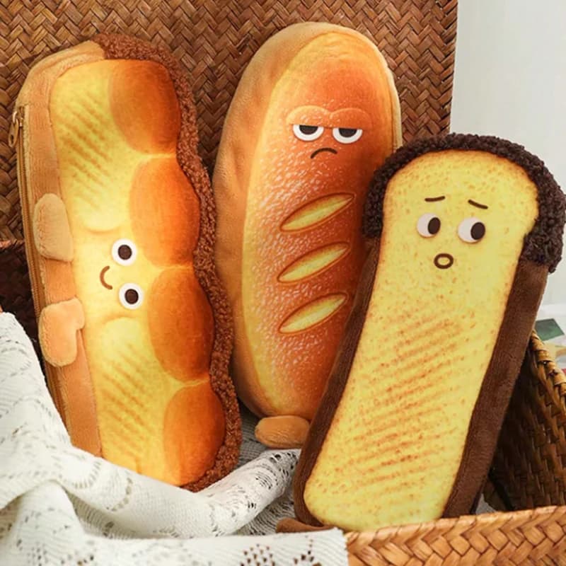 1 borsa per penne divertente e creativa, astuccio stile imitazione pane per il ritorno a scuola, diari per notebook, pianificatori, regali per il ritorno a scuola