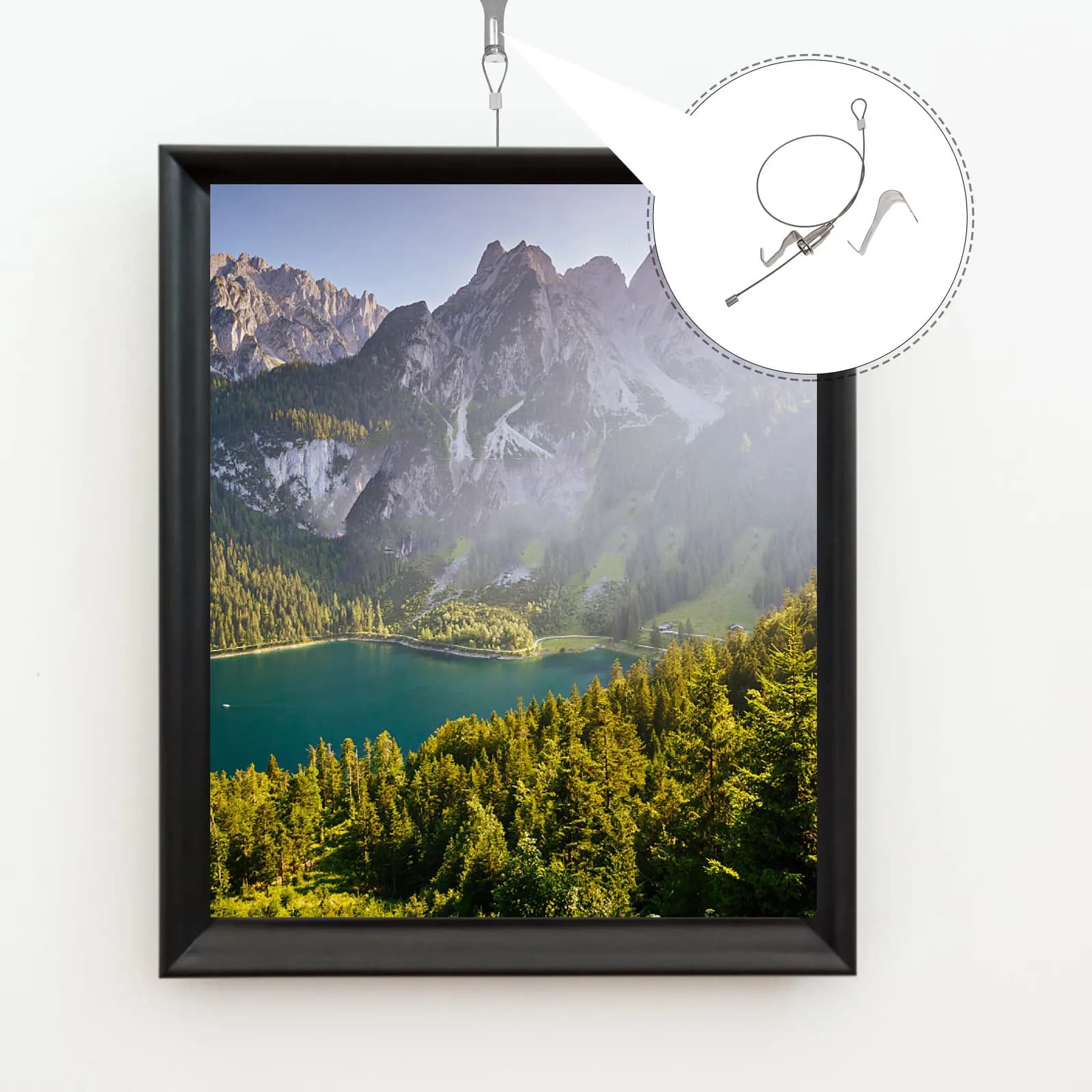 10Sets Picture Frame Hanging Wire Kit High Hardness Wear Resistant Simple Design Wall Art Display Accessory for Home Office