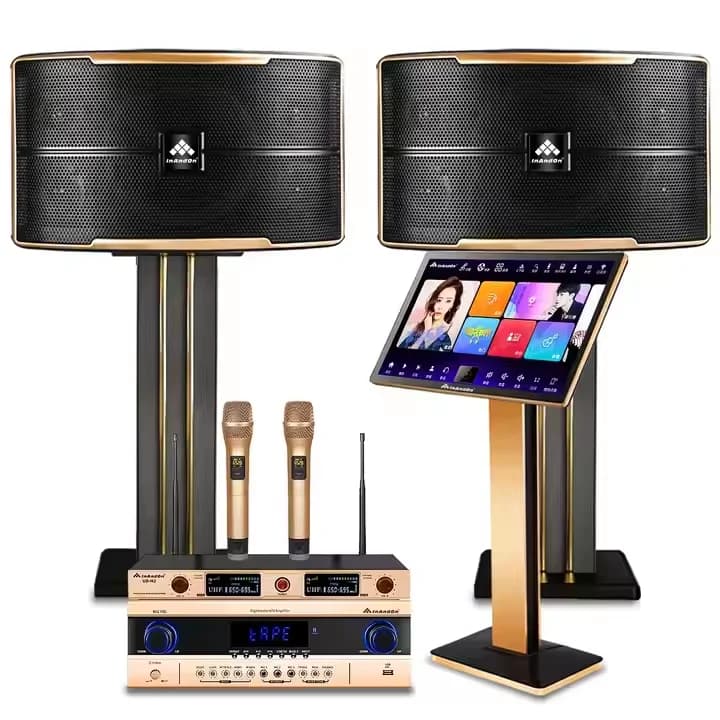 New InAndOn 21.5" 6TB Touch Screen Karaoke System Machine with Speakers Home KTV Theater System All-in-one Karaoke Player Set