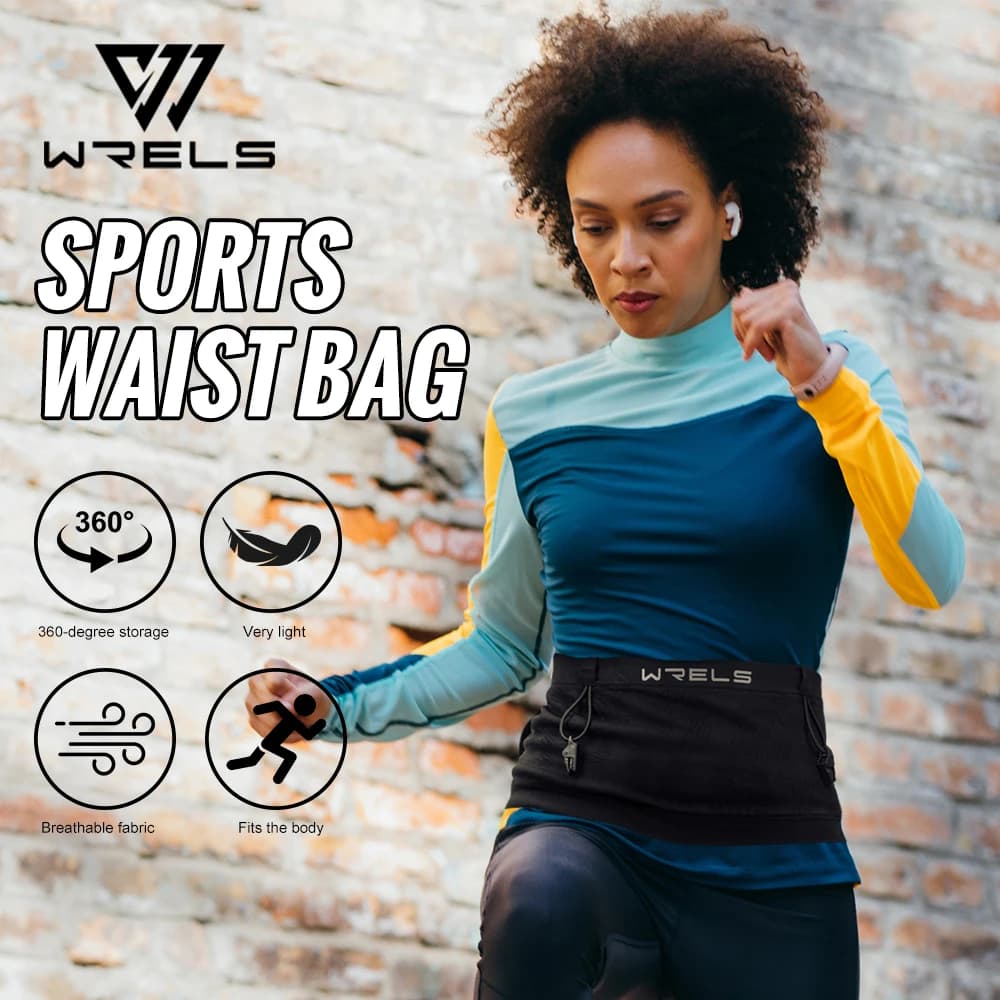 WRELS Elastic Sports Waist Belt hydration Waist Support for Outdoor Running Phone