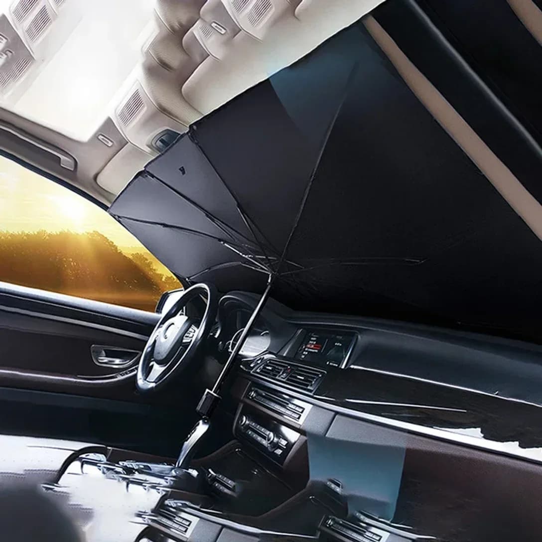 Car Sunshade Car Sunshade Retractable Sunscreen Heat Insulation Front Windshield Parasol WORLDKPI