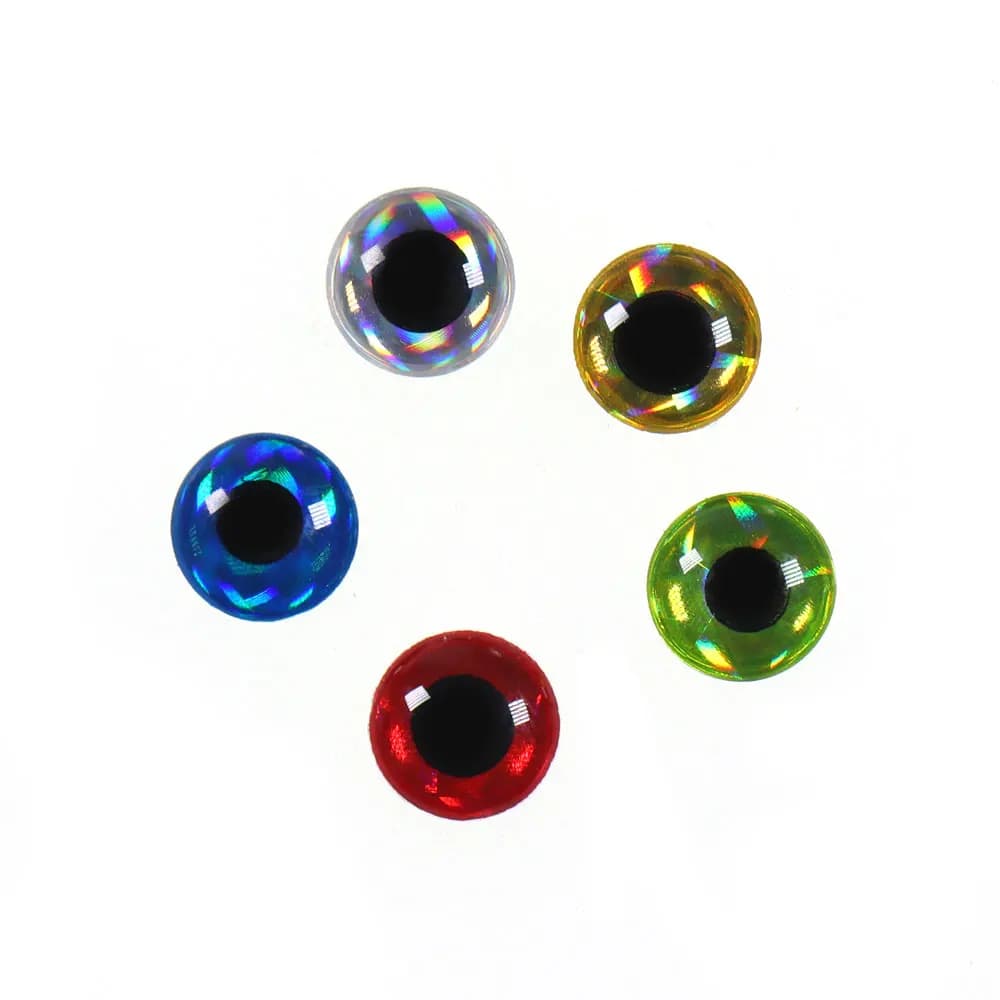 100 pz/pacco Epossidico 3D Olografico Occhi di Pesce Calamari Richiamo di Pesca Jig Esca Fare Streamer Fly Legatura Materiale