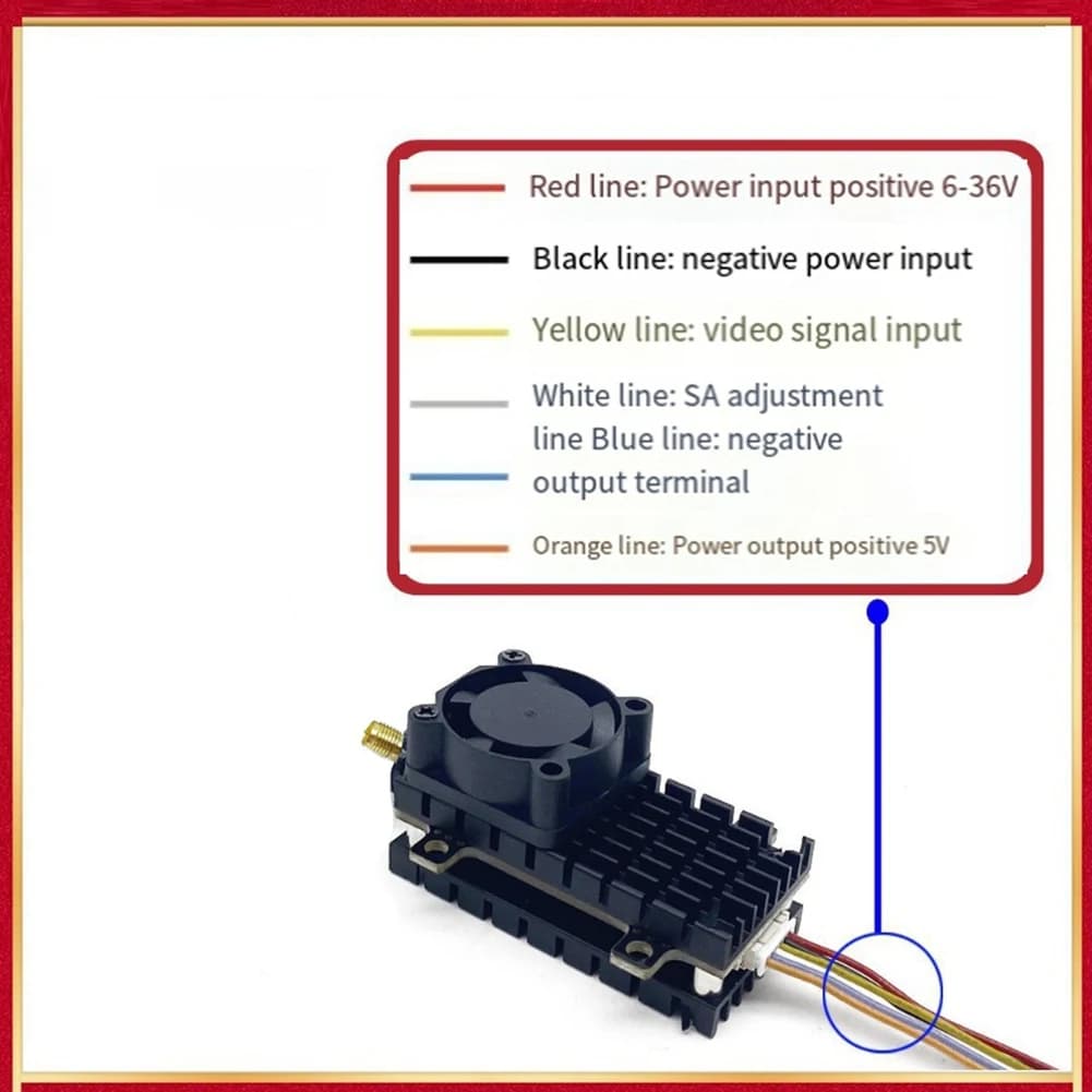 Long Range 5.8Ghz 2W FPV VTX Wireless Video Transmitter, 2000mW 48CH for Fixed Wing Drones, over 20Km Range