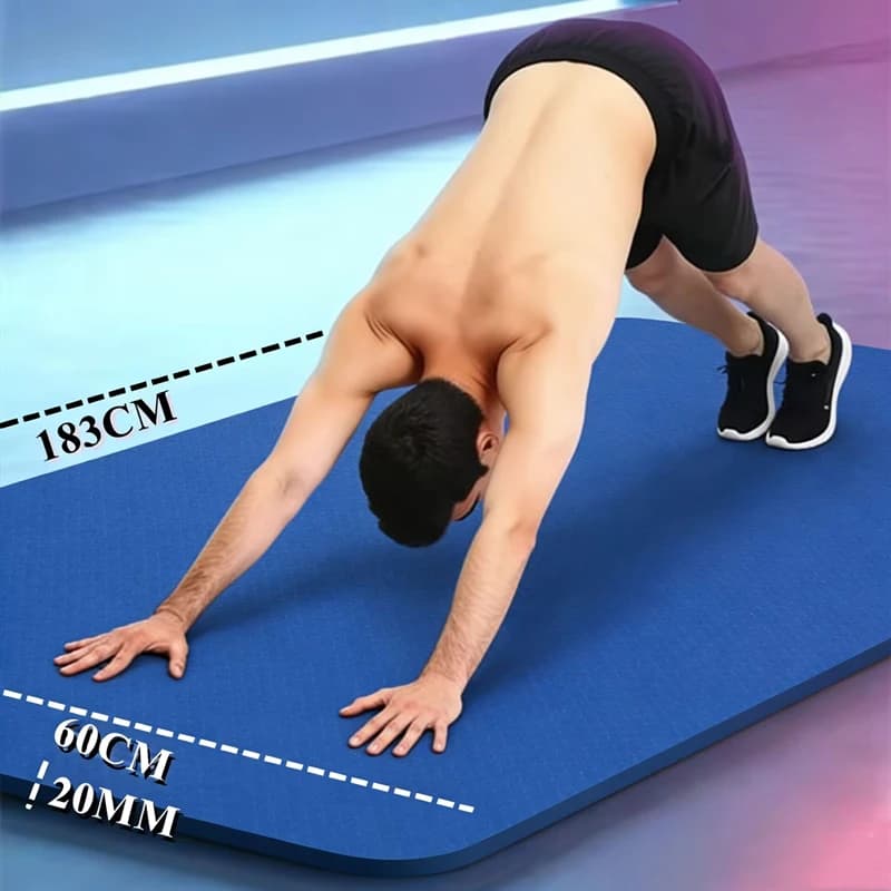 Tappetini Yoga Spessi 20MM 183x60cm, Tappetino Antiscivolo per Sport e Fitness, Coperta per Esercizi Yoga e Pilates, Attrezzatura per Ginnastica