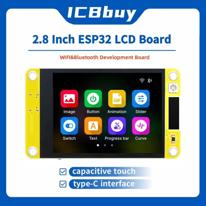 2,8 inch capacitive touch screen 240*320 WROOM ESP32 Arduino LVGL Development card WIFI and Bluetooth Module TFT LCD 2.8 "Type C