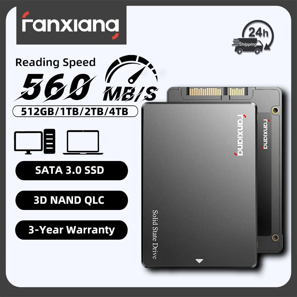 Fanxiang S101Q SSD SATA da 2,5 pollici 560MB/s, SSD interno da 512GB 1TB 2TB 4TB, disco rigido interno a stato solido per PC desktop e laptop