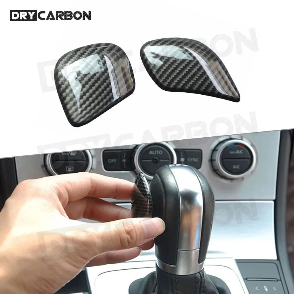 Per Volkswagen VW Golf Polo Beetle Passat CC Scirocco Lavida LHD Pomello del cambio Testa Trim Piastra di copertura Auto Carbon Look Adesivi