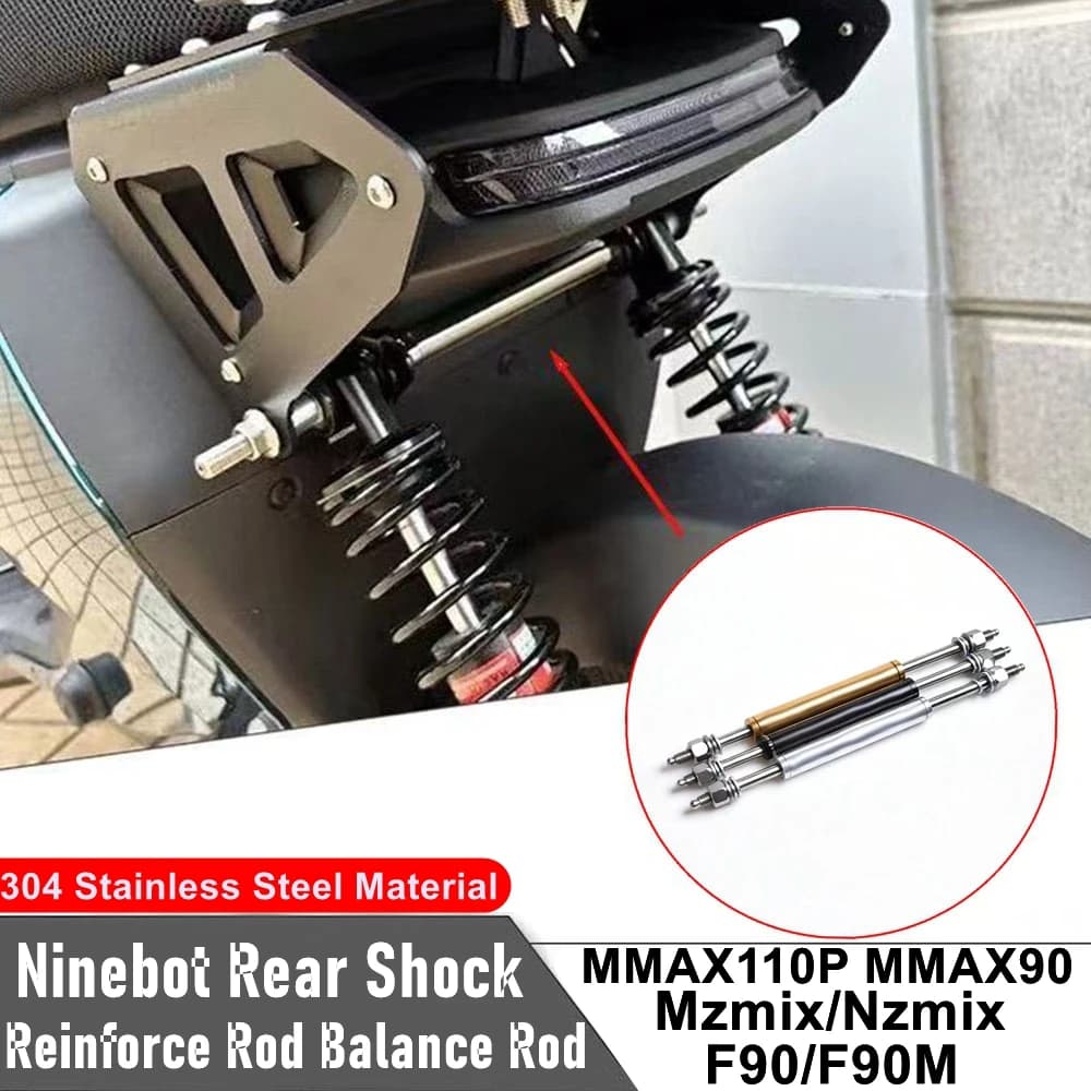 Motorcycle Rear Shock Balance Bar Reinforce Rod 304 Stainless Steel Fastening Rod For Ninebot MZ/NZ MMAX110P/90 F90 Modify Part