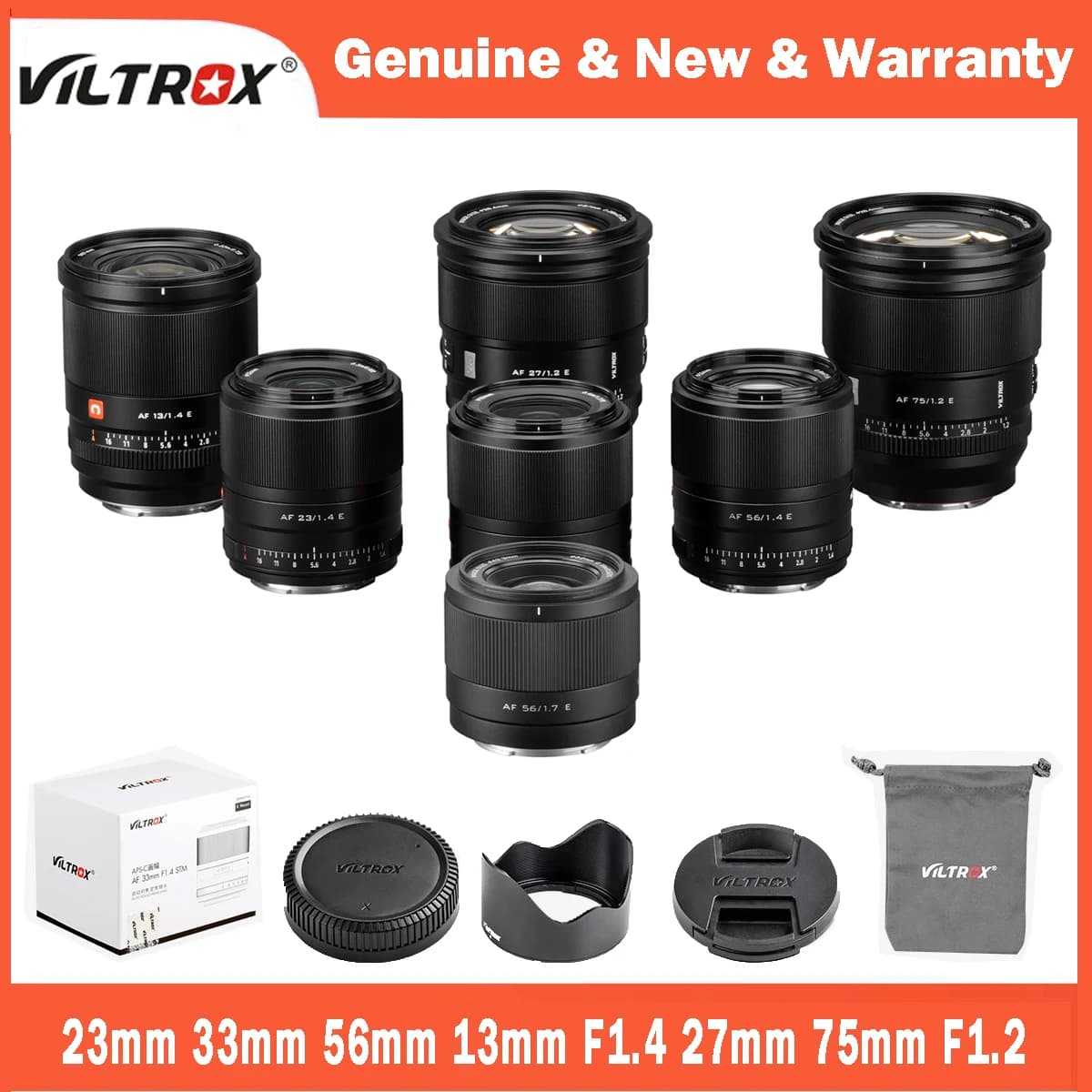 VILTROX 23mm 33mm 56mm 13mm F1.4 27mm 75mm F1.2 APS-C Obiettivo della fotocamera per Sony E Fujifilm X Nikon Z Obiettivo con attacco Messa a fuoco automatica
