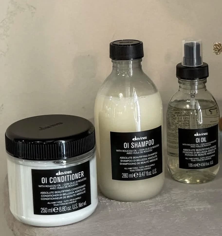 Davines Hair Care Essential OI Roucou Oil OI Shampoo e Balsamo Serie Set per Capelli Nutriente Riparatore Morbidi e Sani con Latte per il Cuoio Capelluto