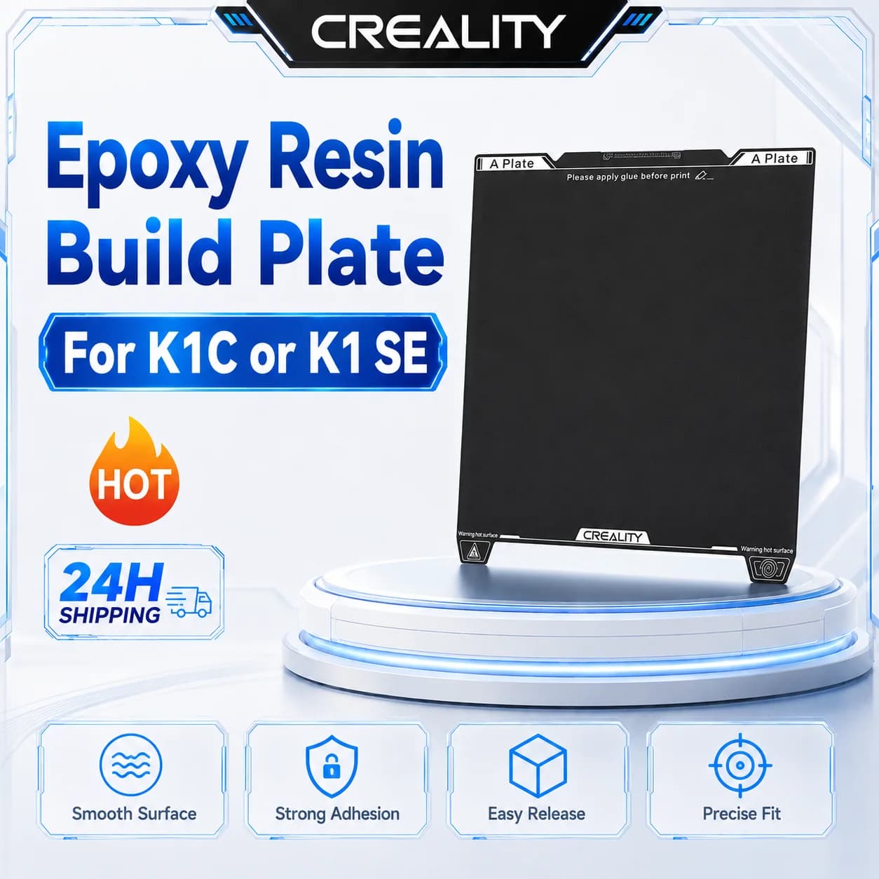 Creality Original Epoxy Resin Build Plate 235x235mm With Excellent Adhesion High Flatness And Strength For K1c Or K1 Se 3d Print