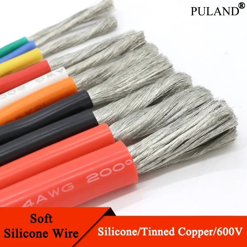 Heat Resistant Cable 1M/5M 30 28 26 24 22 20 18 16 15 14 13 12 10 AWG Ultra Soft Silicone Wire High Temperature Flexible Copper
