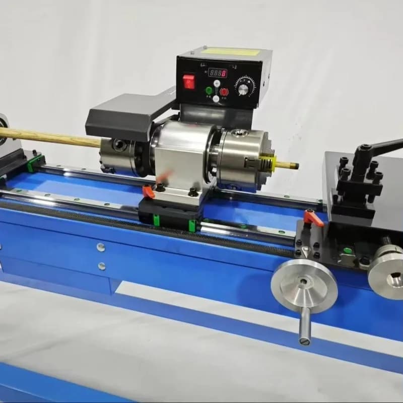 750W Variable‑Speed Mini Pool‑Cue Repair Machine, Double‑Chuck With Shift Guide Rails for Snooker & Billiard Workshop Use