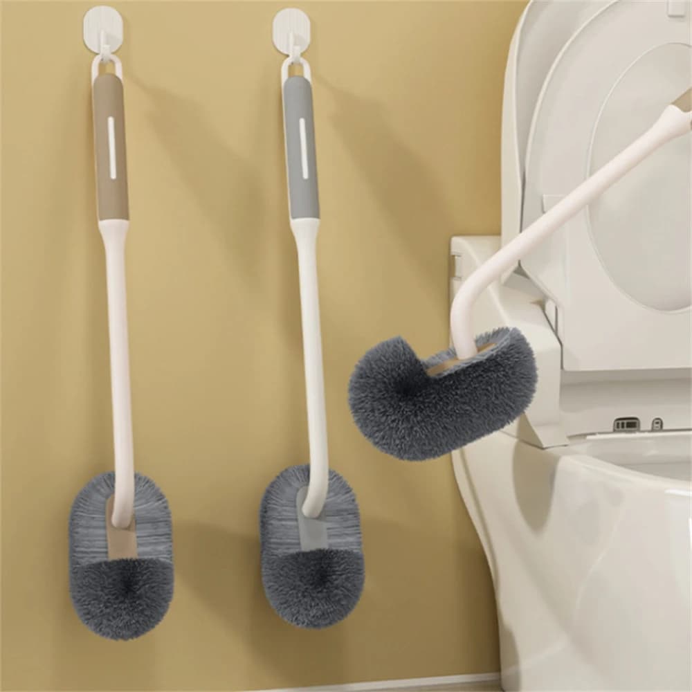Scopino per WC leggero e di lusso con manico lungo, strumenti per la pulizia della casa, senza angolo morto, accessori da bagno durevoli e creativi montati a parete