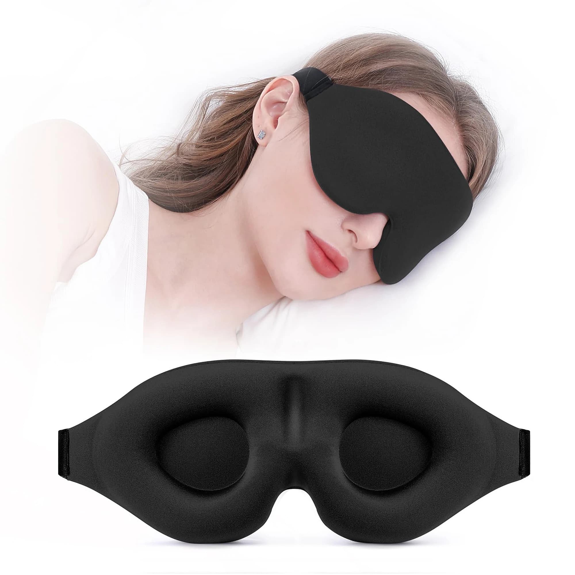 Maschera per gli occhi per il sonno per uomini e donne, maschera per dormire 3D a pressione oculare zero, benda notturna con design brevettato che blocca la luce