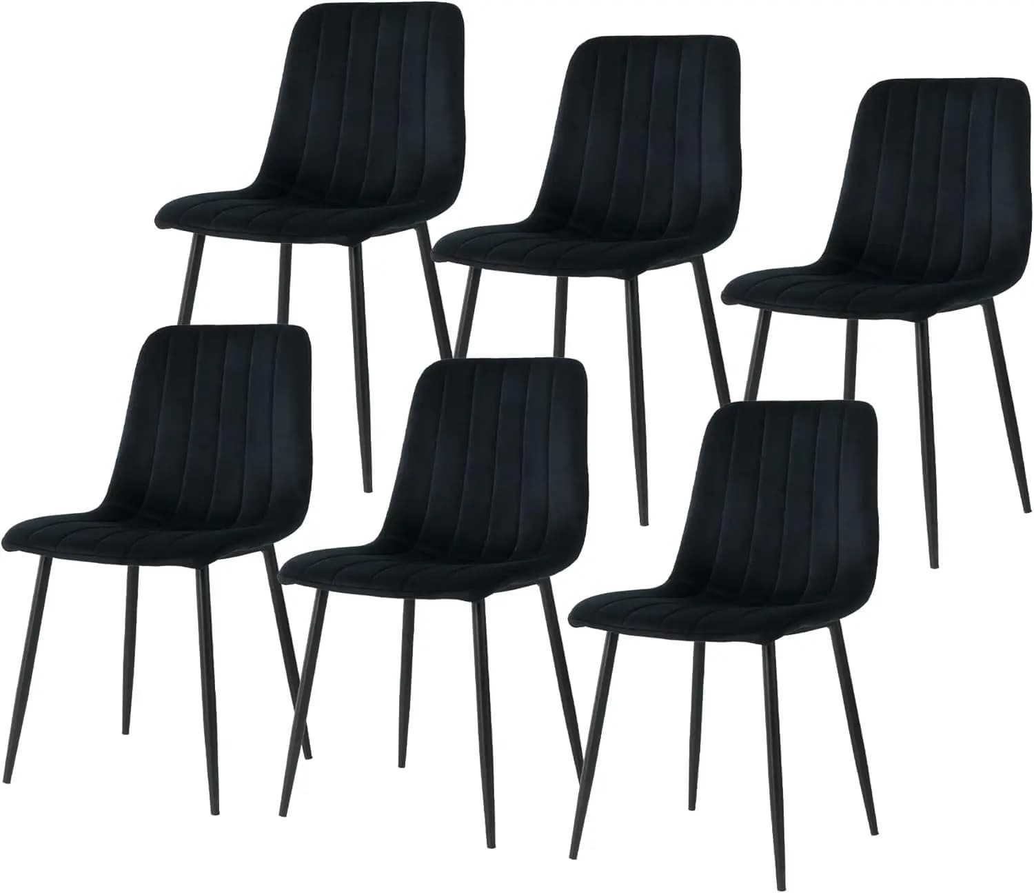 Set di 6 Sedie da Pranzo Moderne, Sedie Ergonomiche in Velluto per Cucina e Sala da Pranzo, con Cuscino Imbottito e Struttura Robusta