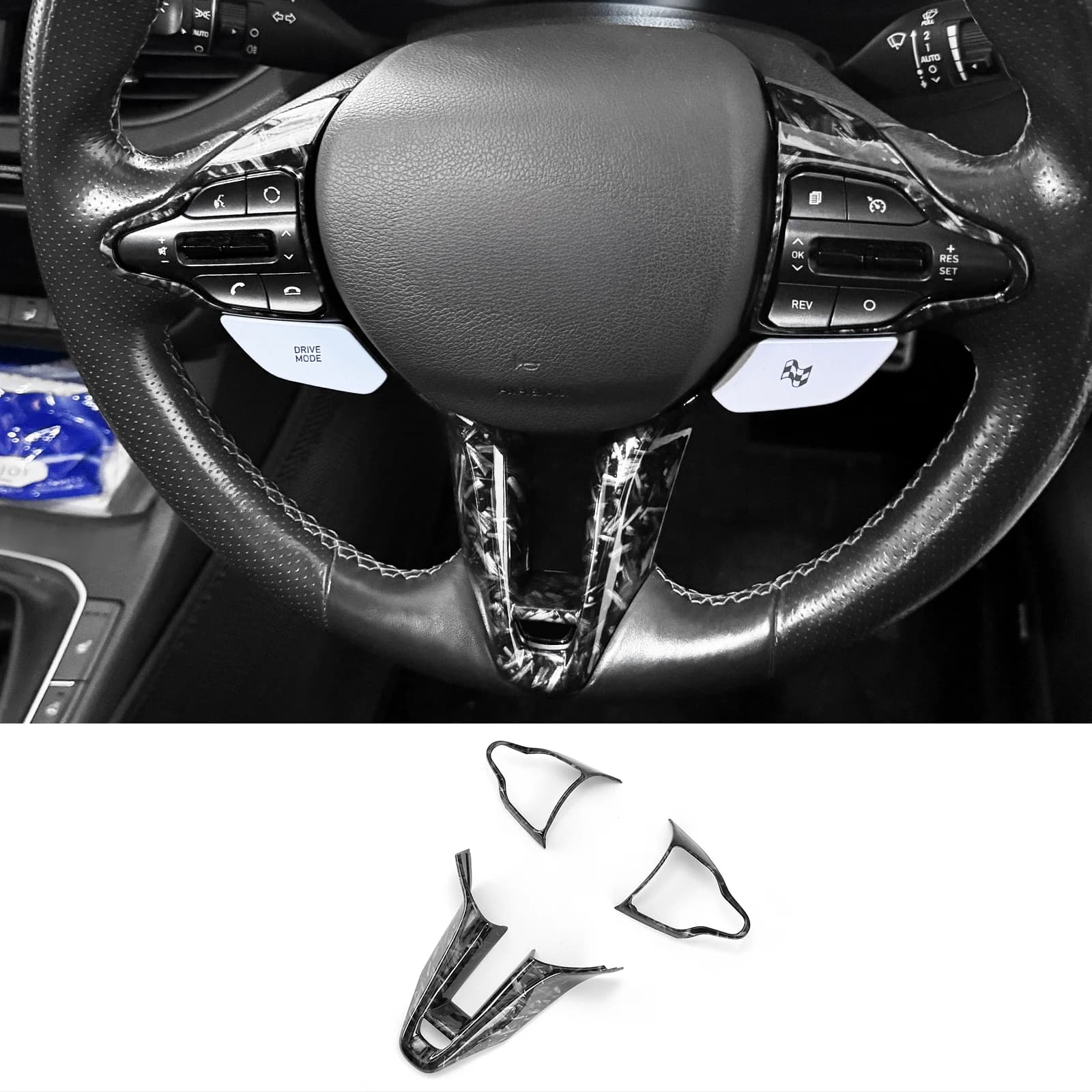 3 Pz/set Flyer Mesh Panel Button Button Panel Grana Cover Switch Forged For Hyundai I30N Veloster N 2018-2023