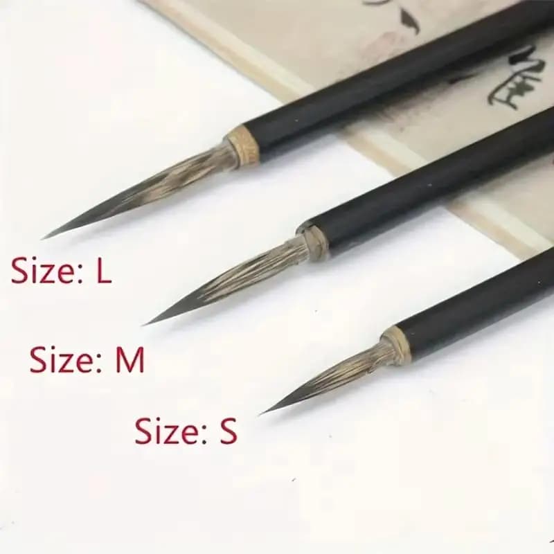 New 3Pcs/set Chinese Calligraphy Brushes Hook Line Brush Set Fine Detail Paint Brushes For Watercolor Calligraphy Art Painting