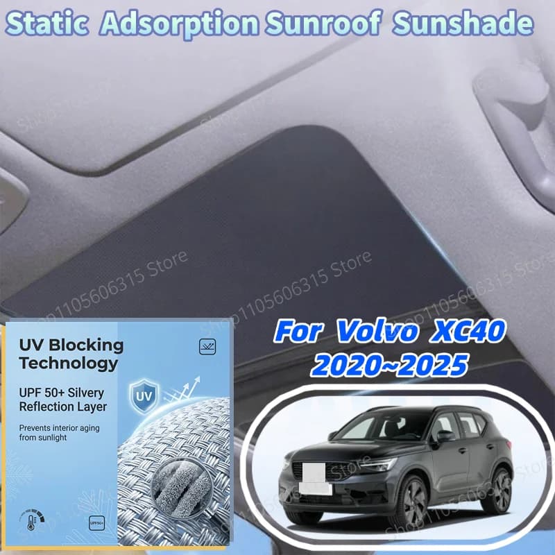 For Volvo XC40 2020~2025 Sunroof Sunshade Skylight Cover UV Heat Insulation Curtain Auto Interior Accessories