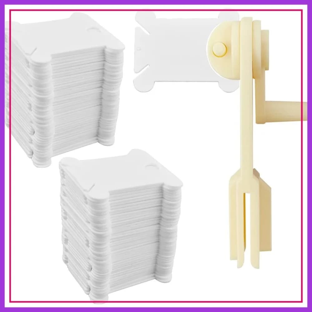 120 Bobine in Plastica con Avvolgitore per Fili da Ricamo, Organizzatore per Punto Croce, Fai da Te, Cucito e Artigianato