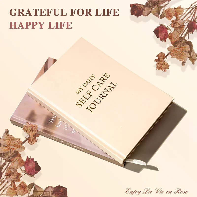 Self-Care Journal Book Gratitude Journal Happiness A5 Notebook Fabric Book Planner A Daily Diary For Women With Guided Self Refl