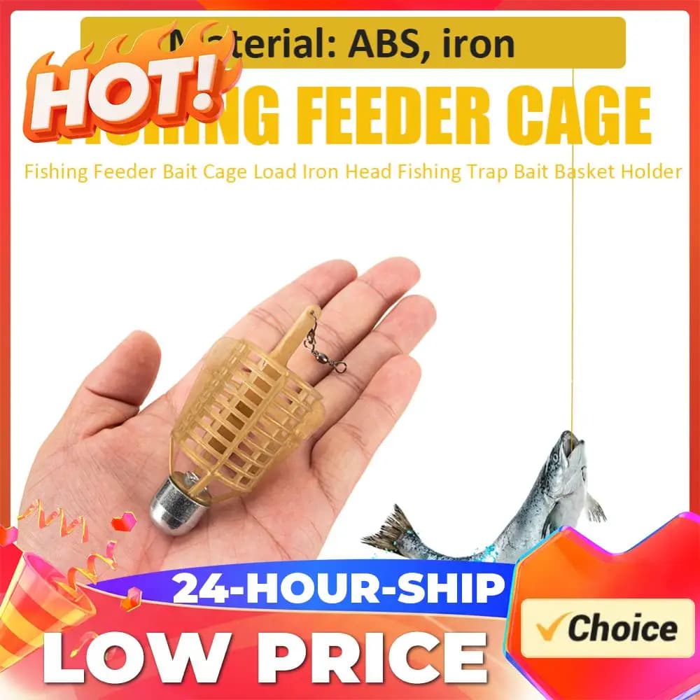 Exploding fishing bait cage with iron head, spherical cage, feeder basket, love port, fishing gear, fishing gear