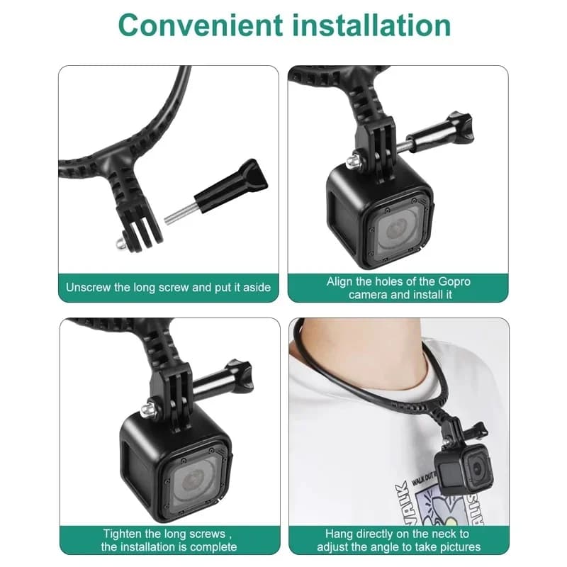 Neck Hold Mount for Phone GoPro Hero 11 10 9 Insta360 X3 DJI Osmo Action Camera Anti-shake Lanyard Strap for GoPro Accessories