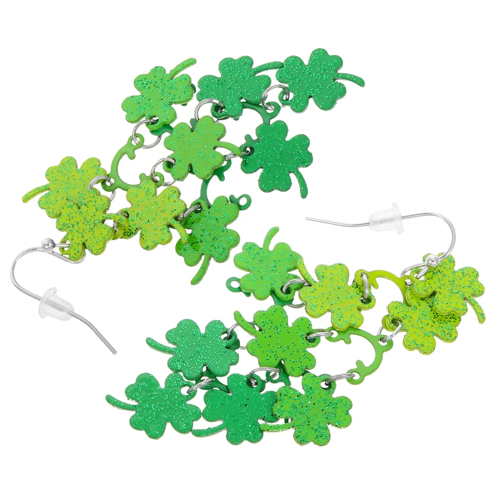 1 Paio di Orecchini Pendenti a Quadrifoglio Verde Smaltato, Gioielli a Forma di Trifoglio per la Festa di San Patrizio, Portafortuna per Donne