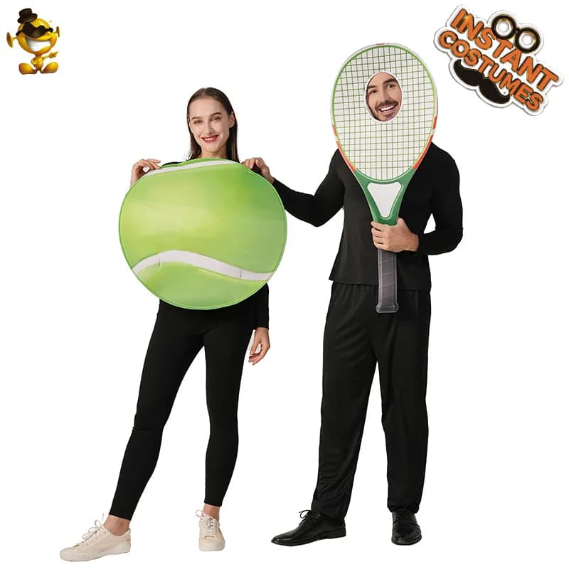 Couple Costume for Cosplay Tennis and Ball Rack, Party and Festival Fun, for Men and Women, New 2026, Festive Atmosphere Accessories