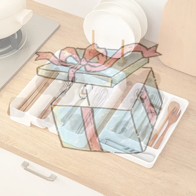 Organizzatore per cassetti da cucina rettangolare a 4/5 scomparti per posate, cucchiai e forchette, facile da pulire, contenitore decorativo per la casa