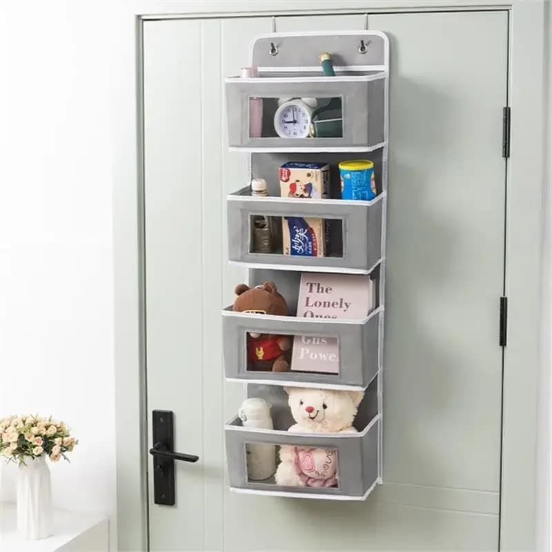 Organizer over the door Hanging door organizer at 4 shelves with 4 large pockets for bedroom bathroom 1 piece