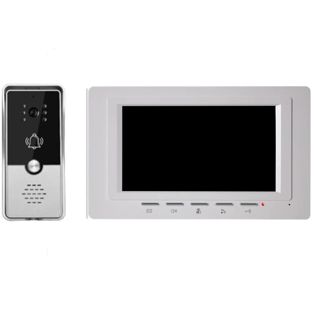 Schermo IPS da 7 pollici 1v1 Videocitofono cablato Citofono Campanello visivo AHD Visualizzatore per porta di sicurezza domestica grandangolare cablato