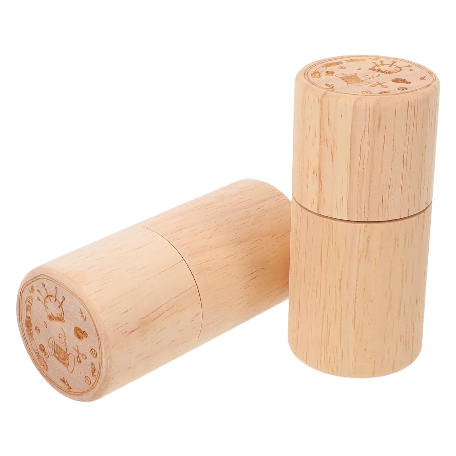 2 pcs Wooden Needle Holder Sewing Storage Box Case Halloween Christmas New Year Felting Needle Holder Knitting Needles Case
