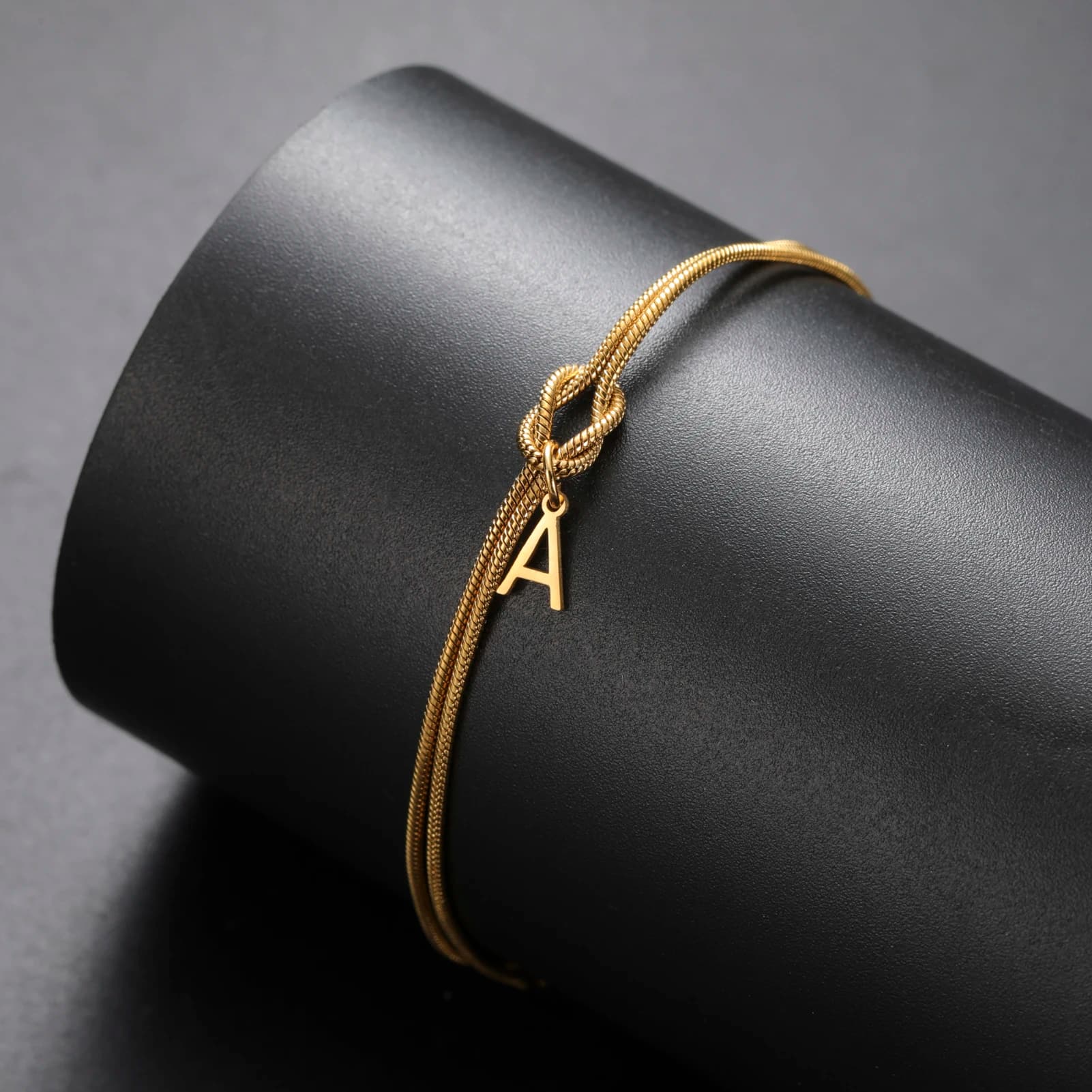 Skyrim Bracciale con ciondolo iniziale AZ per uomo e donna, in acciaio inossidabile, moda, catena a serpente, gioielli, coppia, regalo per feste all'ingrosso