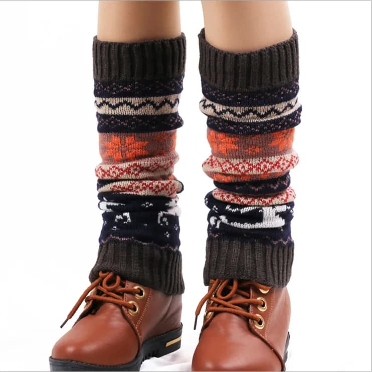 New Wool Thermal Socks Korean Version Autumn and Winter Acrylic Leg Socks Christmas Socks Christmas Foot Warmers
