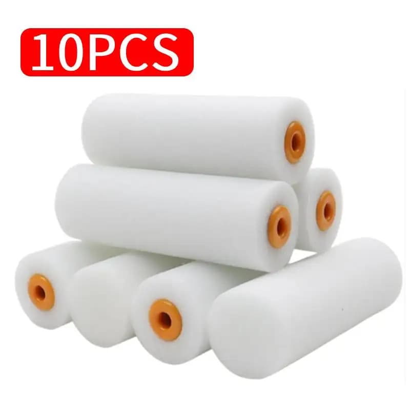 Confezione da 10 rulli per pittura in schiuma - Rullo per pittura piccolo, mini rullo per pittura e coprirullo da 4 pollici per dipingere pareti, mobili, porte