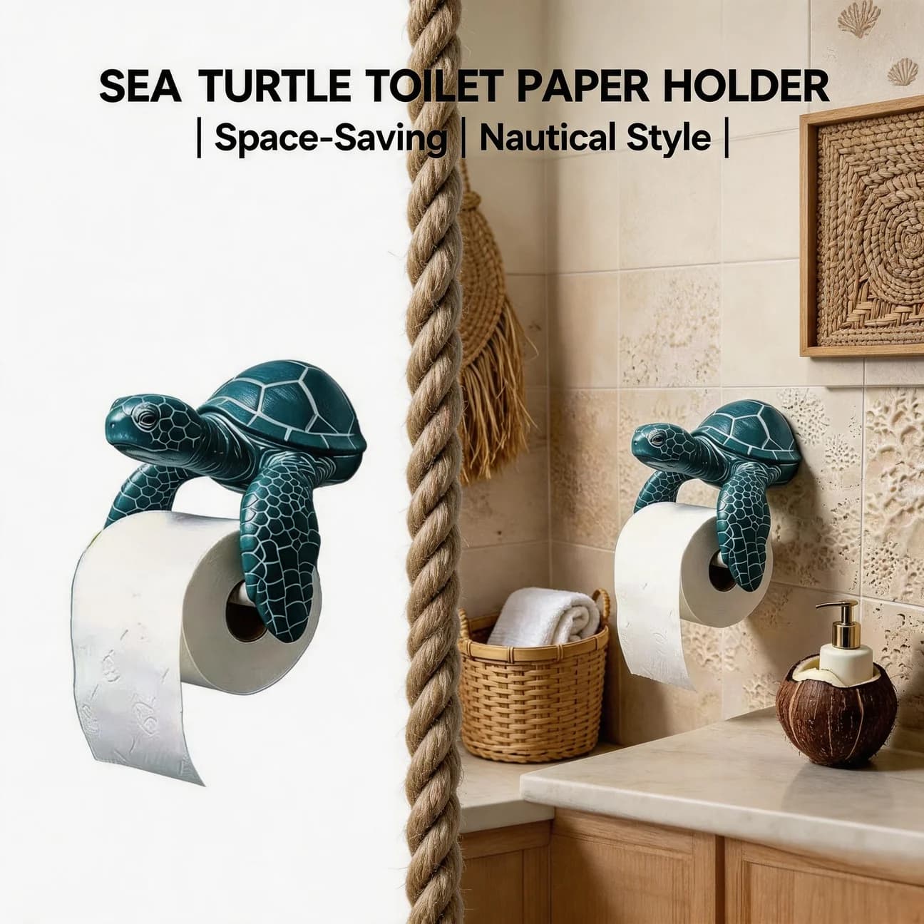 3D Printing Bathroom Tissue Roll Holder Funny Sea Turtle Toilet Paper Holder Easy Installation NO Drilling for Kitchen Toilet