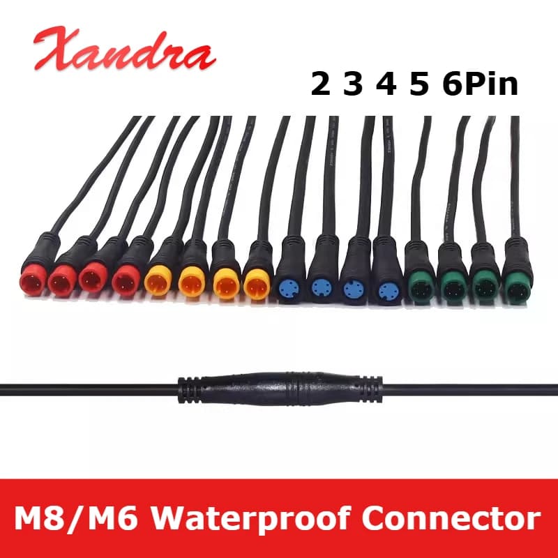 M8/M6 2pin 3 4 5 6 Pin Waterproof Connector Wire Plug A Pair Solar Panel Terminal Plug Adapter Cable Smart Home Connecting Line