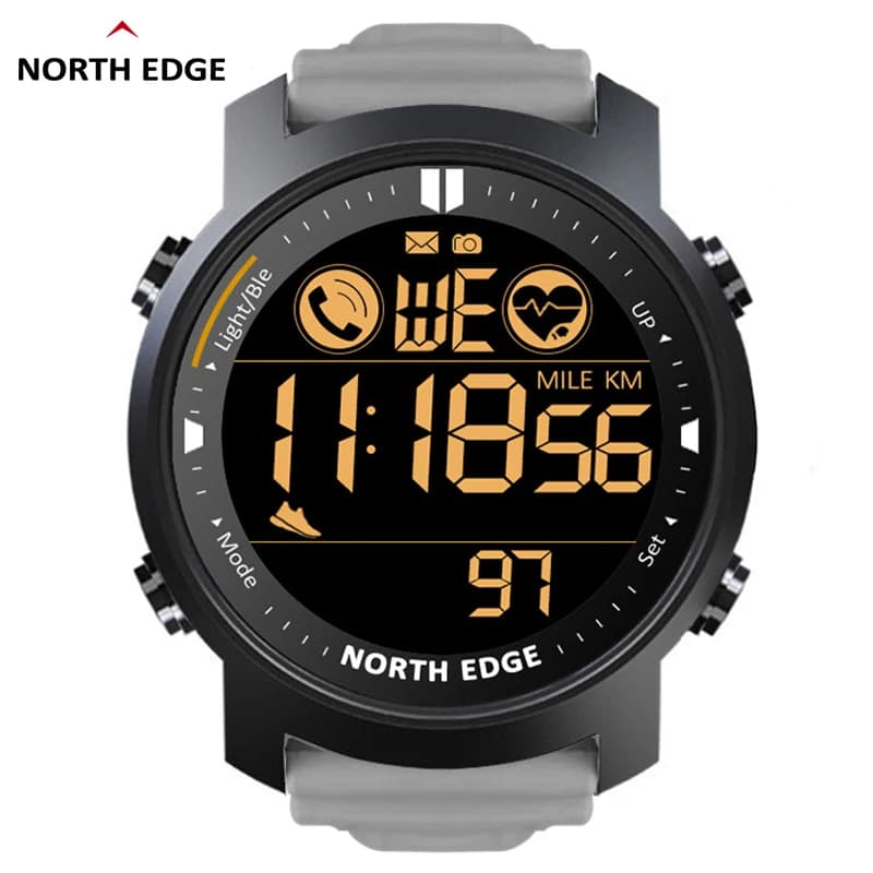 NORTH EDGE Smart Watch Men cardiofrequenzimetro impermeabile 50M nuoto Running sport pedometro cronometro Smartwatch Android IOS