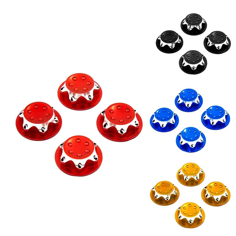 4 pz/lotto Coprimozzo Ruota In Alluminio Copertura Antipolvere 17mm Dado Esagonale Per RC 1:8 Modello di Auto Anti-skid Copriruota