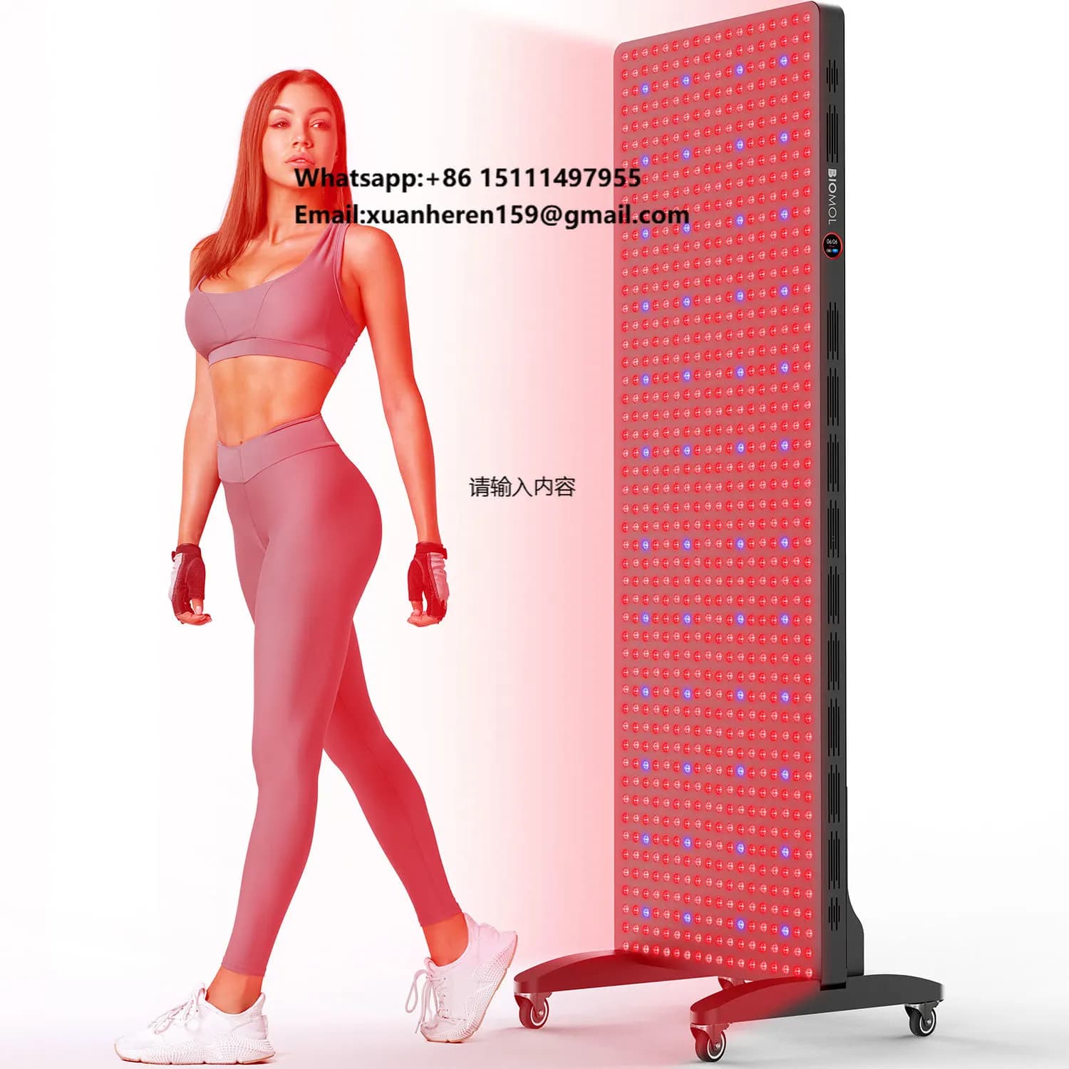 BioMol Fitness High Irradiance 900X5W LED Red Therapy Light Full Body Large Size Panel With Adjustable Movable Stand