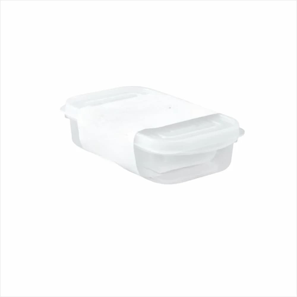 Set di 4 Contenitori Ermetici Impilabili per Alimenti, Adatti al Microonde, Bianchi, Riutilizzabili per Conservazione in Freezer